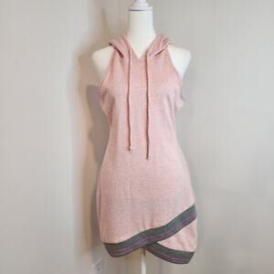 Venus Womens Small Pink Sleeveless Hoodie Dress Cotton Blend Mini